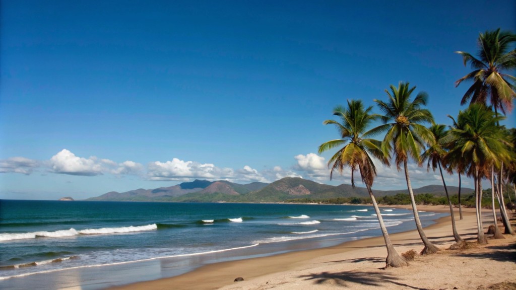 Palm trees and turquoise water at a San Juan, Puerto Rico beach